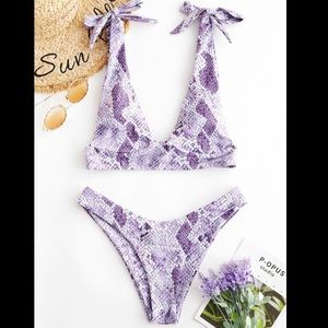Zaful Purple Snakeskin Bikini size Medium